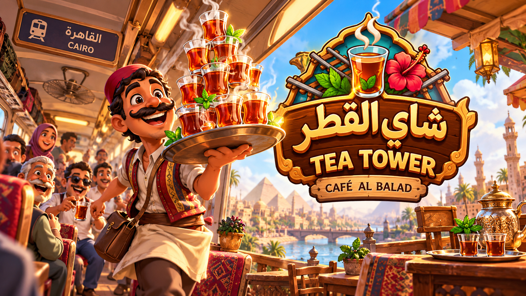 Tea Tower: Café Al Balad — Stylized 3D Arcade-Management